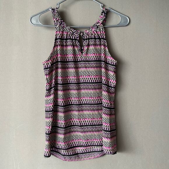 Banana Republic sz XS purple halter ruffle career blouse - Picture 6 of 8